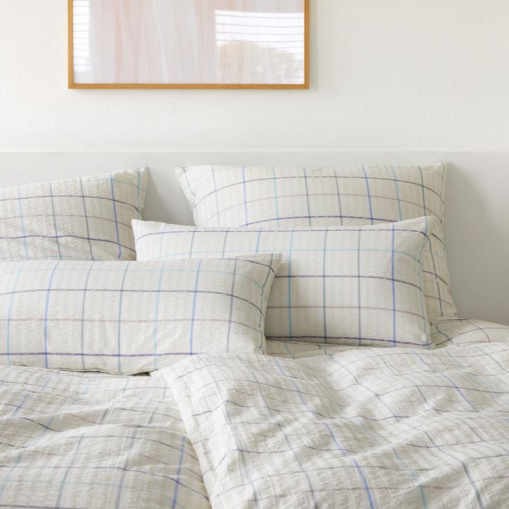 Produktbild Elegante Web-Seersucker Bettwäsche Trondheim multi blau (Bettwäsche Set, 135x200 cm + 80x80 cm)