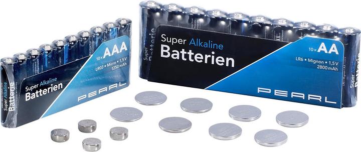 Produktbild Pearl Batterie-Set 32-teilig mit Alkaline- und Lithium-Zellen (32 Stk., AA)