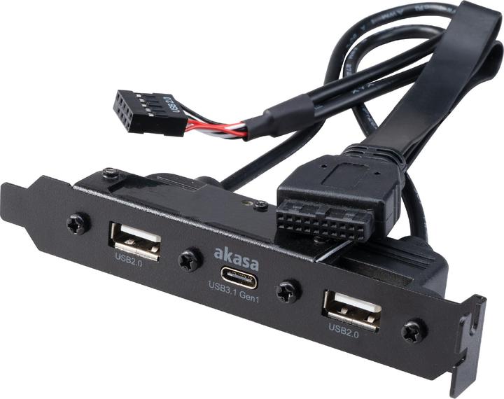 Actual product image Akasa Internal USB 3.0/2.0 to external USB-C and 2x USB 2.0 Type-A adapter cable (0.99 m, USB 3.0, USB 2.0, USB 3.2 Gen 1)