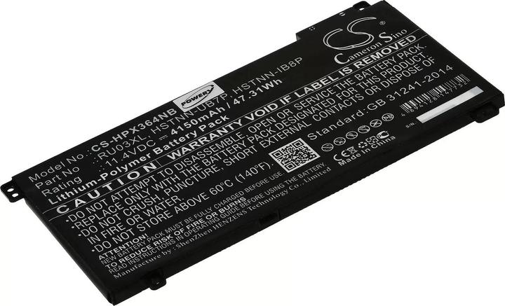 Actual product image AccuCell Battery suitable for Laptop HP ProBook x360 440 G1 / Type HSTNN-LB8K / RU03XL and others - 11,4V - (4150 mAh)