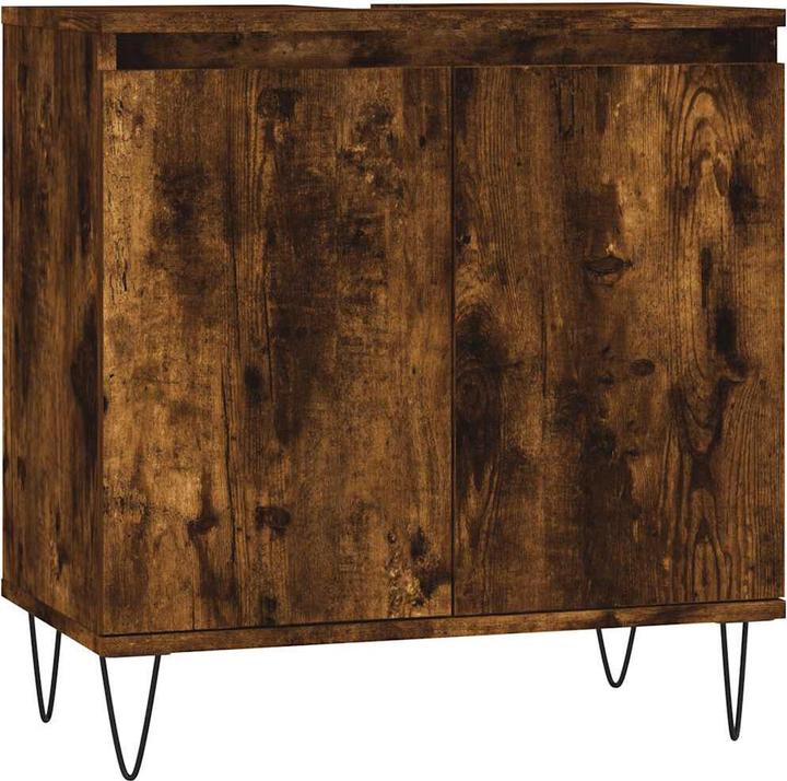 Actual product image VidaXL Badschrank Räuchereiche 58x33x60 cm Holzwerkstoff (58 x 33 x 60 cm)