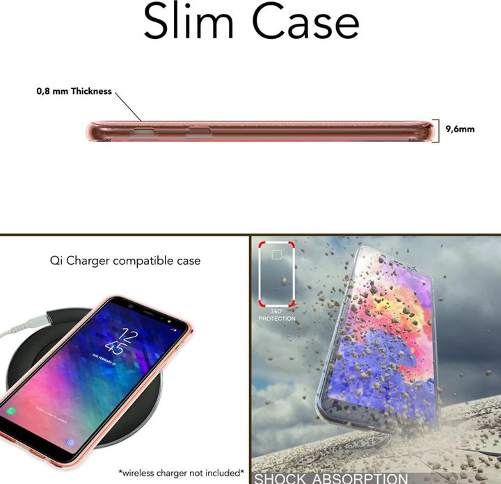 Produktbild Nalia Glitzer Handyhülle 360 Grad (Samsung Galaxy A6+)