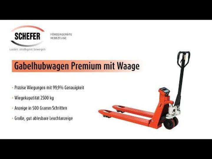Actual product image Schefer - Gabelhubwagen Premium mit Waage, Tragfähigkeit 2500 kg (2500 kg)