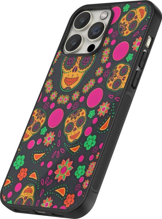Produktbild PhoneLook Hülle Silikon schwarz Halloween 22 colorful mexican skulls (Apple iPhone 12 Pro Max)