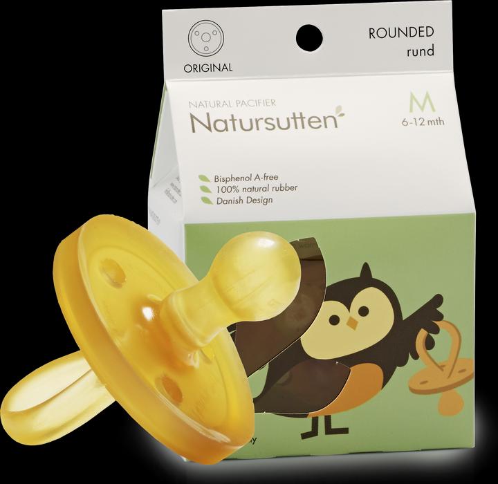 Actual product image Natursutten Organic Soother Round Shield Cherry Shape M 6-12 months (6 - 12 M.)