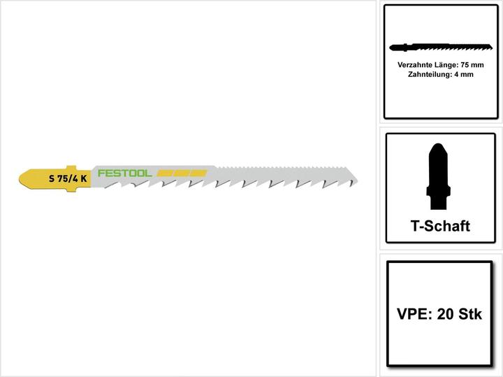 Actual product image Festool Jigsaw blade S 75/4 K/20