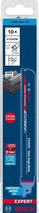 Image du produit Bosch Professional Zubehör Lame de scie sabre Expert 'Thick Tough Metal' S 1155 CHC, 10 pièces