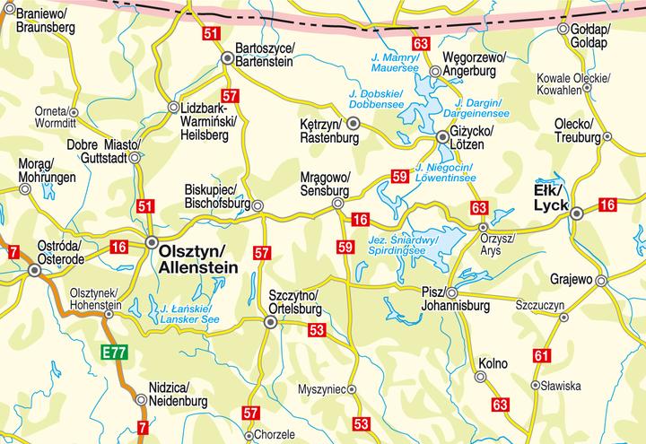 Produktbild Strassenkarte Polen, West-Ost-Preussen