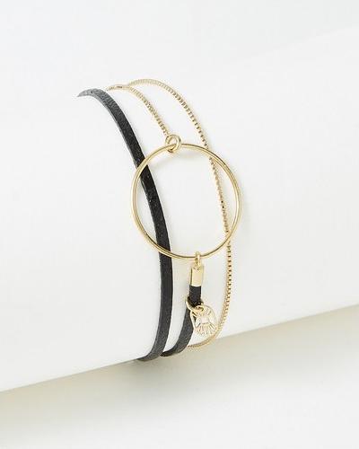 Image du produit Flowers Forzoé Bracelet Nolah - Laiton Plaque - Cuir Veritable (Plaque en laiton)
