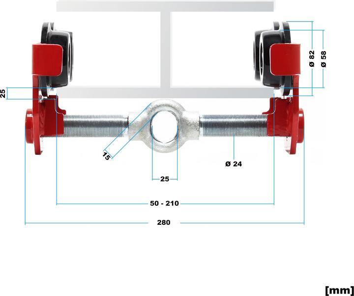 Produktbild Wiltec Laufkatze 1000kg 55-210mm Rollfahrwerk Handfahrwerk Unterflanschlaufkatze