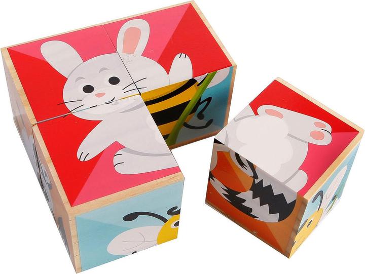 Actual product image Wooden building block puzzle animals FSC, 4 pcs.