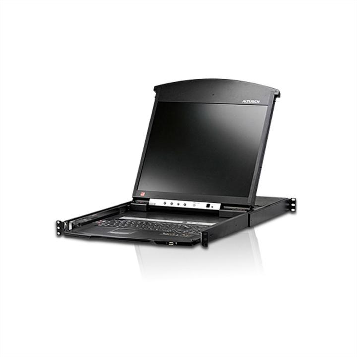 Actual product image Aten KL1516AiN CH Cat.5 KVM over IP Switch 16-Port 19"-LCD, Dual-Rail, CH-Layout