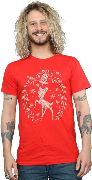 Actual product image Disney Mens Bambi Christmas Wreath T-Shirt (M)
