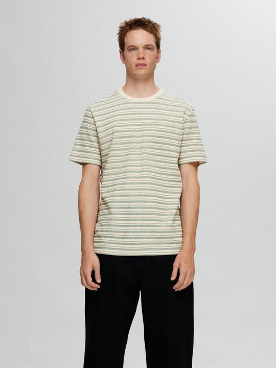 Image du produit Selected Homme Slhsune Stripe Pocket Ss O-Neck Tee (L)