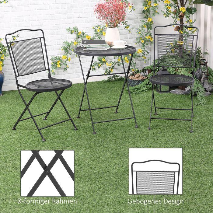 Actual product image Swisshandel24 Garden furniture set Garden lounge balcony furniture set for 2 people Dining set 1 table + 2 chairs (55.50 cm)