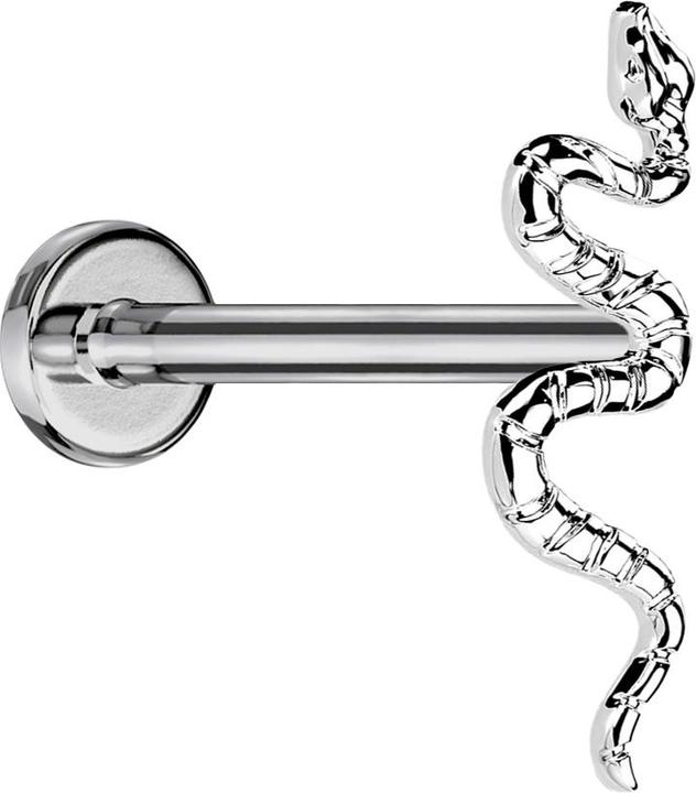 Actual product image Star Piercing Micro labret internal thread silver snake silver (without brass, Titanium G23)