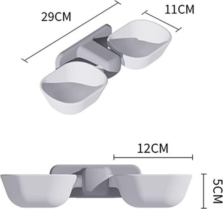 Produktbild König Design Haustier Dual Futternapf Fressnapf Katzenhundnnapf schräge für kleine Schüssel