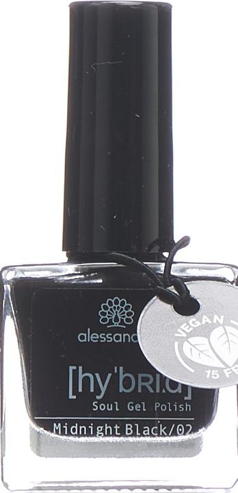 Produktbild Alessandro Nagellack Hybrid 120 Midnight Black (120 Midnight Black, Gel-Effekt Nagellack)