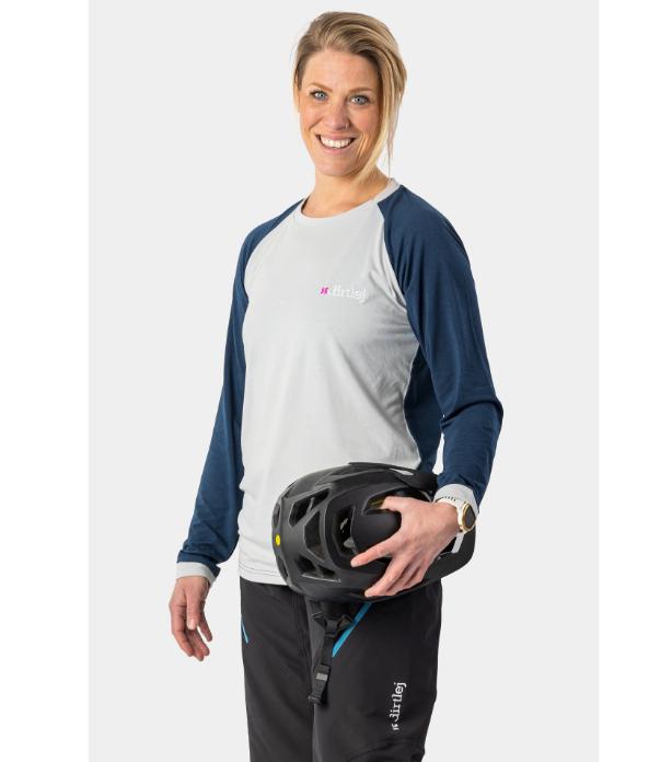 Immagine prodotto dirtlej Maglia da donna Mountee drirelease® Merino a manica lunga, grigio/blu, XS (XS)