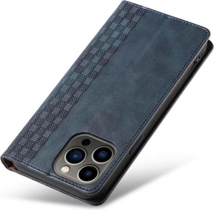 Immagine prodotto Hurtel Cinturino con magnete Custodia iPhone 14 Pro Flip Wallet Mini Lanyard Stand Blu (Apple iPhone 14 Pro)