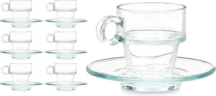 Actual product image Vivalto Tasse mit Untertasse 41087 Durchsichtig Glas 90 ml (6 Stück) (90 ml, 6 x)