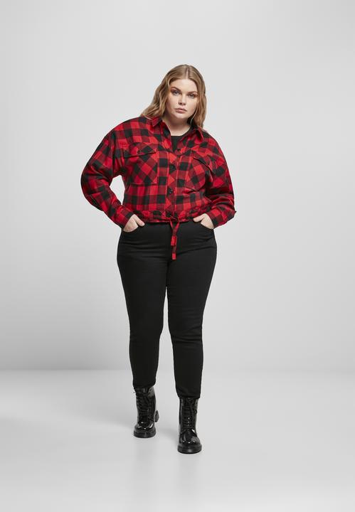 Actual product image Urban Classics Ladies Short Oversized Check Shirt (4XL)