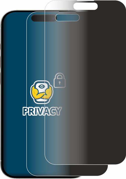 Productafbeelding BROTECT Anti-spionnetje privacyfolie Beschermfolie tegen blauw licht (2 Stuk, Apple iPhone 15 Plus)