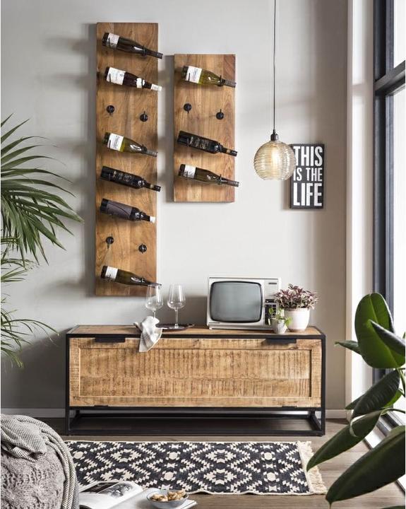Image du produit SIT Möbel Casier à vin mural Rustic nature (33 x 80 x 16 cm)