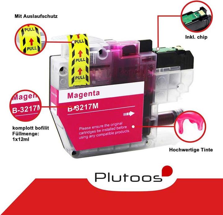 Actual product image Plutoos Brother LC-3217 cartridges XXL compatible, set of 4 colours