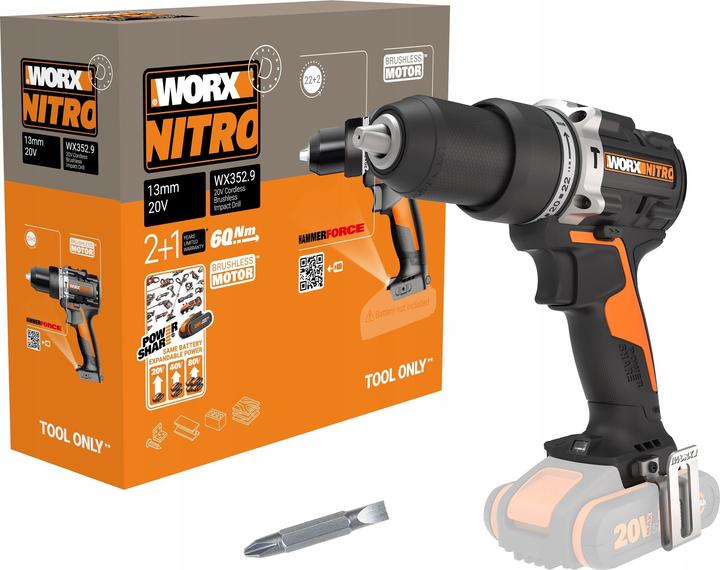Actual product image Worx Impact drill 20V WX352 (Rechargeable battery operated)