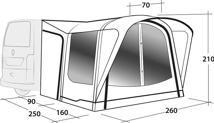 Actual product image Outwell Newburg 160 Air (Awning, 16.50 kg, 1 person)
