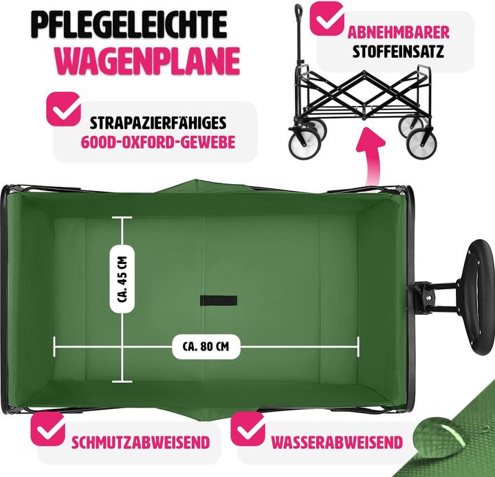 Produktbild tectake Faltbarer Bollerwagen Leon mit Bremsen