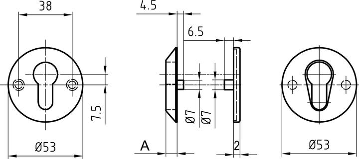 Actual product image Glutz Cylinder protection rosettes 5325.3 S (Door set)