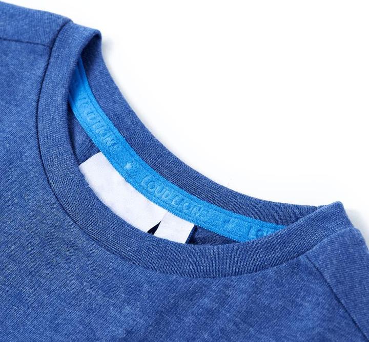Immagine prodotto VidaXL Maglietta da bambino blu scuro melange 116,Materiale: 80 (116)