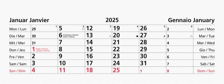 Nutritional values and ingredients Biella Tear-off calendar (24 x 9 cm, Hardcover, German, English, Italian, French)