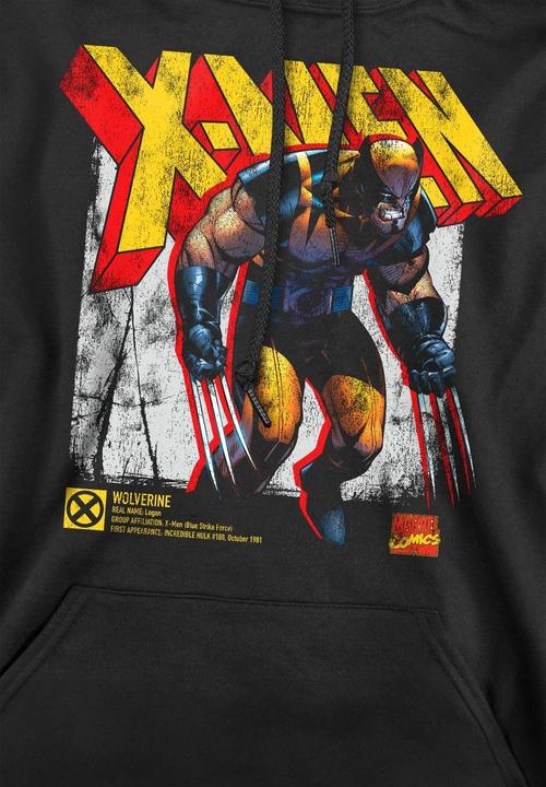 Immagine prodotto X-Men Felpa con Cappuccio Wolverine Infografica Uomo (L)