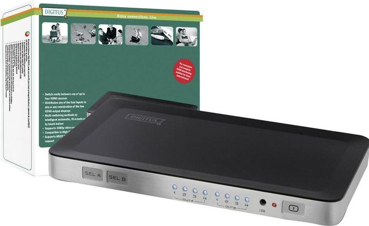 Produktbild Digitus DS-48300, Matrix HDMI Switch, 4 : 2 Port, bis 1080p