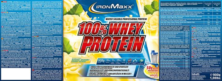 Image du produit IronMaxx 100% Whey Protein (boîte de 2350g) (Banane, Yaourt, 1 pcs, 2350 g)