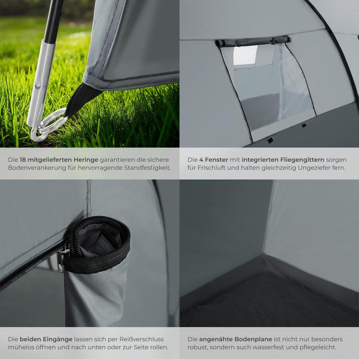 Image du produit tectake Roskilde (Tente tunnel, 7.50 kg, 6 personnes)