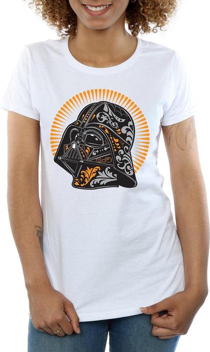 Actual product image Star Wars Womens/Ladies Darth Vader Dia De Los Muertos Cotton T-Shirt (S)