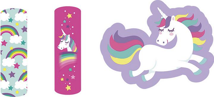 Actual product image Unicorn, 20 plasters with pattern in metal box (20 x)