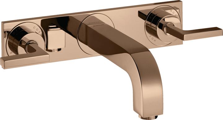 Produktbild Axor Citterio 3-Loch Waschtischarmatur Unterputz, Auslauf 222mm, Hebelgriffe, Platte für