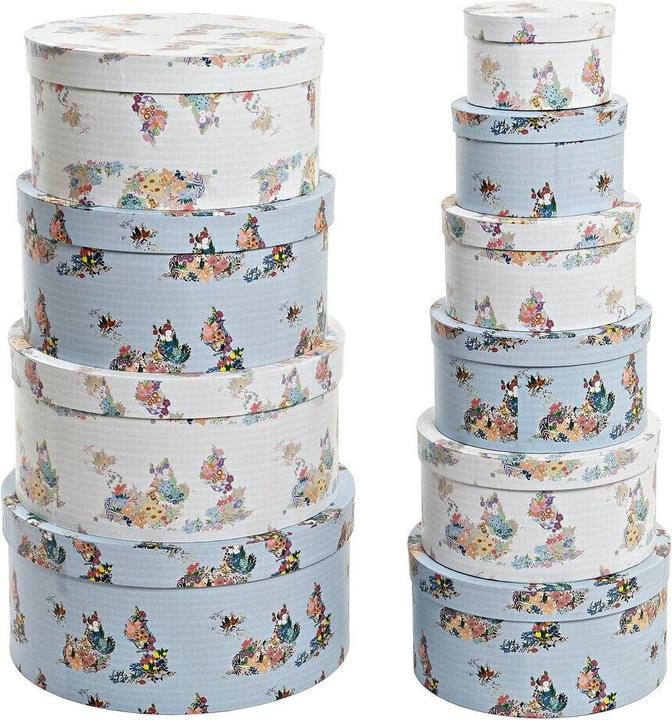 Produktbild DKD Home Decor Set of Stackable Organising Boxes Cardboard Urban 37,5 x 37,5 x 18 cm