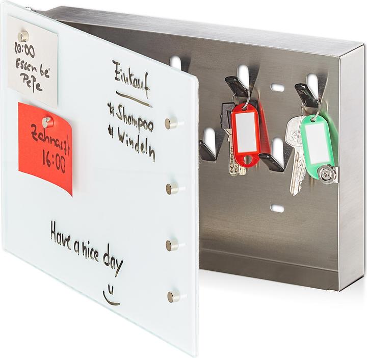 Produktbild Relaxdays Schlüsselkasten Glasmagnettafel (30 x 5.5 x 20 cm)