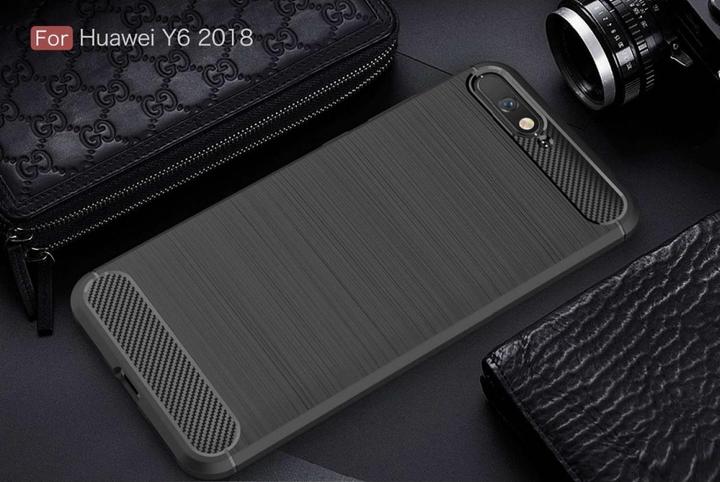 Actual product image Screenguard Huawei Y6 2018 Cover Carbon Brushed Soft TPU (Huawei Y6 (2018))