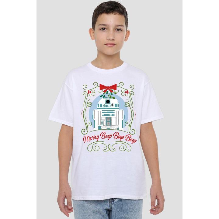 Immagine prodotto Star Wars Merry Beep Boop Beep Maglietta Natale R2-D2 Bambini (152, 158)