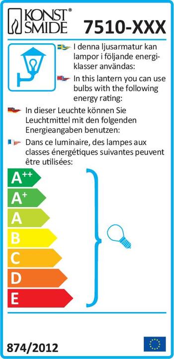 Etichetta energetica Konstsmide Teramo (E27, IP44)
