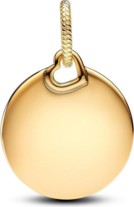 Actual product image Pandora Moments engravable round pendant (Metal, Gold plated)