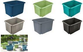 Produktbild keeeper Aufbewahrungsbox emil eco, 45 Liter, eco-grey Dreh-/Stapelbox, mit Griffmulden, aus Recyclingmate (45 l)