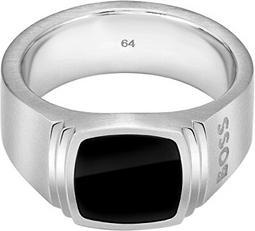 Produktbild Hugo Boss - Men's steel ring with onyx Odell 1580652 - Circuit: 62 mm (62)